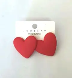 新品✨ 赤 ハート ピアス 大ぶり ♡ 送料込み