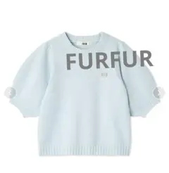USAGI ONLINE限定 FURFUR リボンビジューロゴ刺繍ニットトップスのサムネイル