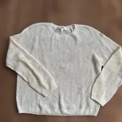 UNIQLO アイボリー メッシュニット セーター M 長袖