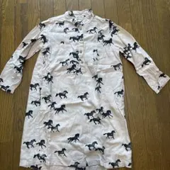 Bobo Choses 馬プリント 長袖ワンピース 6-7Y