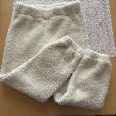 120 H&M ボアフリース　ズボン　パンツ　ベージュ