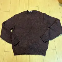 【美品】モヘヤ混UNIQLO U メランジクルーネックセーター ウール混 M