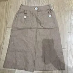 新品 組曲　ブラウンタイトスカート ボタン付きポケット　S