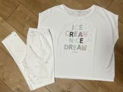 【ジェラートピケ】ルームウェア Tシャツ&ロングパンツ 上下セット♪ピンク