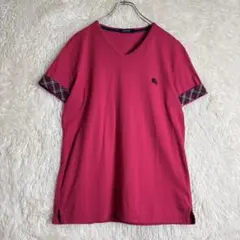 M　Tシャツ　バーバリー　ブラックレーベル　ワンポイント刺繍　袖裏チェック柄のサムネイル