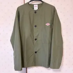 DANTON メンズ ノーカラージャケット オリーブ