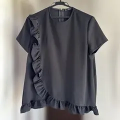 極美品 YOKO CHAN ヨーコチャン フレアスリーブブラウス ネイビー 36 