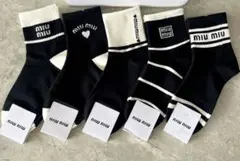 ラスト1点‼︎ 新品 未使用 ミュウミュウ miumiu ロゴ 靴下 5足セット♡