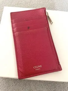 CELINE 赤 二つ折り財布 保存袋付き - メルカリ