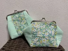 ハンドメイド　がま口　化粧ポーチ　財布　小銭入れ