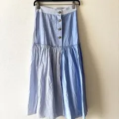 DRESSTERIOR ブロックストライプギャザー ロングスカートのサムネイル