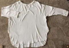 JEANASIS ホワイト リブ編み 長袖トップス