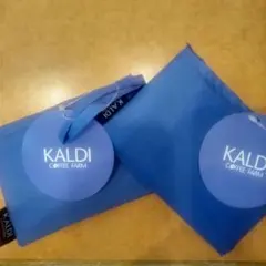 新品　KALDI カルディ　エコバッグ フレンチブルー　２点セット　トートバッグ