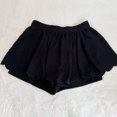 INGNI イング スカラップキュロットパンツ M 黒 スカート風 美シルエット