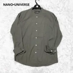 【NANO•UNIVERSE】 ナノ・ユニバース バンドカラーシャツ グリーン