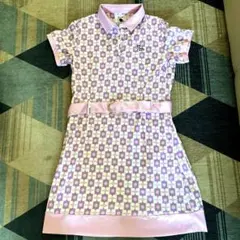 エフィカス⭐︎ポロワンピース 紫と白チェック柄 ベルト付き⭐︎のサムネイル