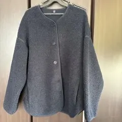 UNIQLO ボア フリース カーディガン ネイビー