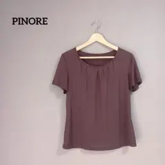 PINORE ピノーレ トップス 半袖 Tシャツ 40 ビーズ 茶色 夏 薄手のサムネイル