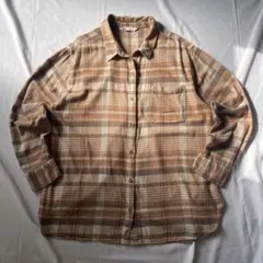 00s チェック ネルシャツ ブラウン グランジ Y2K 平成 大人気 古着