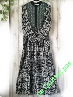 極美品ꕥヌキテパ 2023 人気 定番 コットンジャガードコンビドレス 総