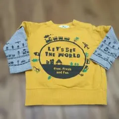 イエロー トレーナー　電車　 Let's See The World