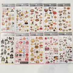 大人の図鑑シール　コンビニ　焼肉　ポチャッコ　キティ　ほっぺちゃん　10点