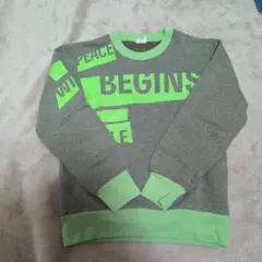 SUNDEWDROP トレーナー 140サイズ グレー/グリーン