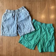 GU キッズ デニムハーフパンツ 2枚セット 130cm