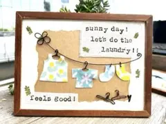 インテリア　雑貨　木製フレーム　ワイヤークラフト　ハンドメイド　英字スタンプ