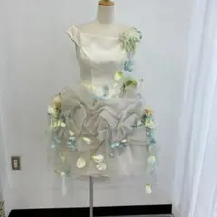⬜︎ カラードレス【39】　花嫁　ブライダル　ミニスカート　花　かわいい　ミニ丈