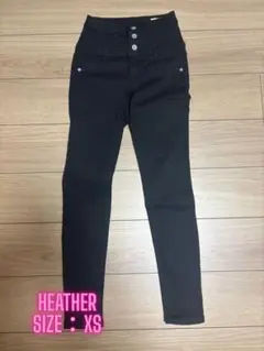 Heather イスココラボ ハイウエスト スキニーパンツ XSサイズ