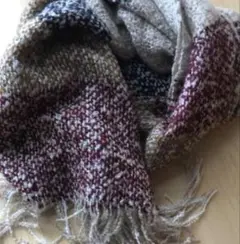 美品 大判 ストール マフラー ポンチョ ひざ掛け お洒落 配色