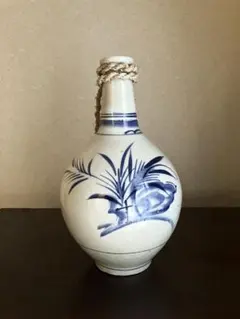 共箱付】九谷焼 幸泉 作 七福神 鶴首 徳利 花瓶 花入 縁起物 酒器 置物