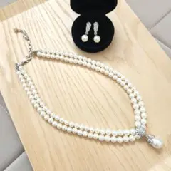 パールネックレス イヤリング セット