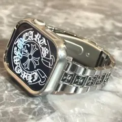 【クロスモチーフ/アップルウォッチ用/高級バンド ブレスレット】シルバー