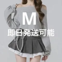 【　新品　未使用　】Darich ダブルレイヤードプリーツミニスカート　グレー