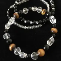 パワーストーン 天然石 ブレスレット オニキス 水晶 タイガーアイ 金運 仕事運