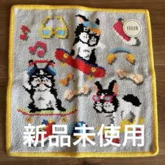 新品未使用　FEILER 犬のイラスト タオルハンカチ
