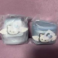 ハローキティ　ミニチュアキルト　リュック型ポーチ　バニティ形アクセサリーケース