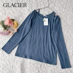 【L】グラシア　新品タグ付き　長袖リブカットソー　レイヤード　重ね着風