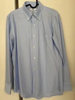 ユニクロ スーパーノンアイロンジャージースリムシャツ ボタンダウン/ストライプ