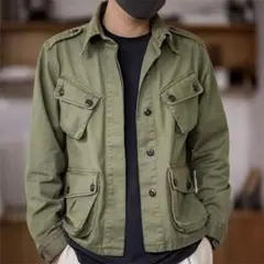 オリーブグリーン ミリタリージャケット