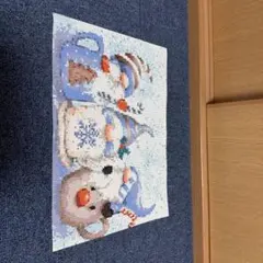 ダイヤモンドアート 完成品 ノーム 雪だるま 冬 クリスマス
