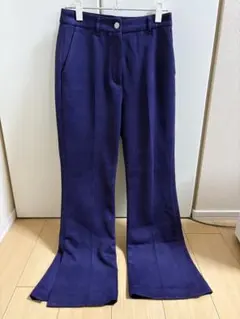 パープル　フレアパンツ バックポケット付き