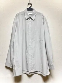 ほぼ未使用　AMOMENTO グレー ストライプ 長袖シャツ M
