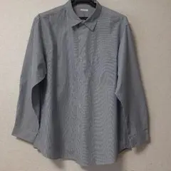 ストライプ 長袖シャツ 青と白