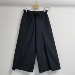 CHAOFENGBAO　ブラック ワイドパンツ 調整可能ウエスト