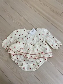 petit main ハート柄ロンパース 80