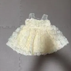アイボリー花柄フリルドレス95cm未満
