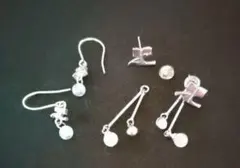 クレージュ シルバー ピアス 2個セット